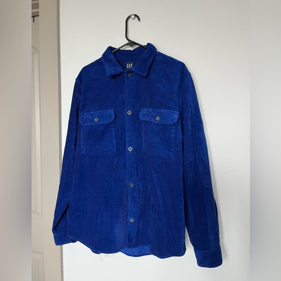 Men’s GAP cobalt blue corduroy jacket / shacket / overshirt / boyfriend-shirt. - Picture 2 of 8